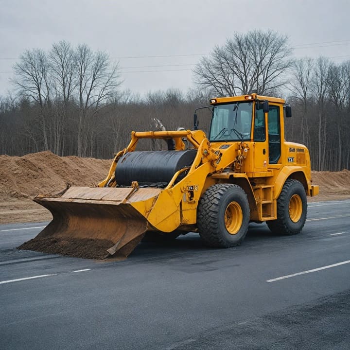 biomass burner for road construction machinery